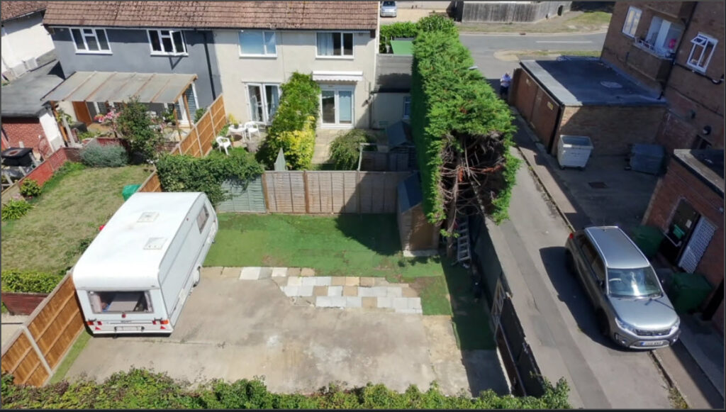 Rear view of land & house